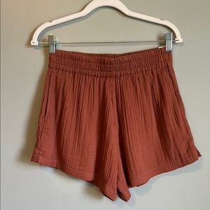 Abercrombie & Fitch High Waist Burnt Red Shorts Relaxed Fit